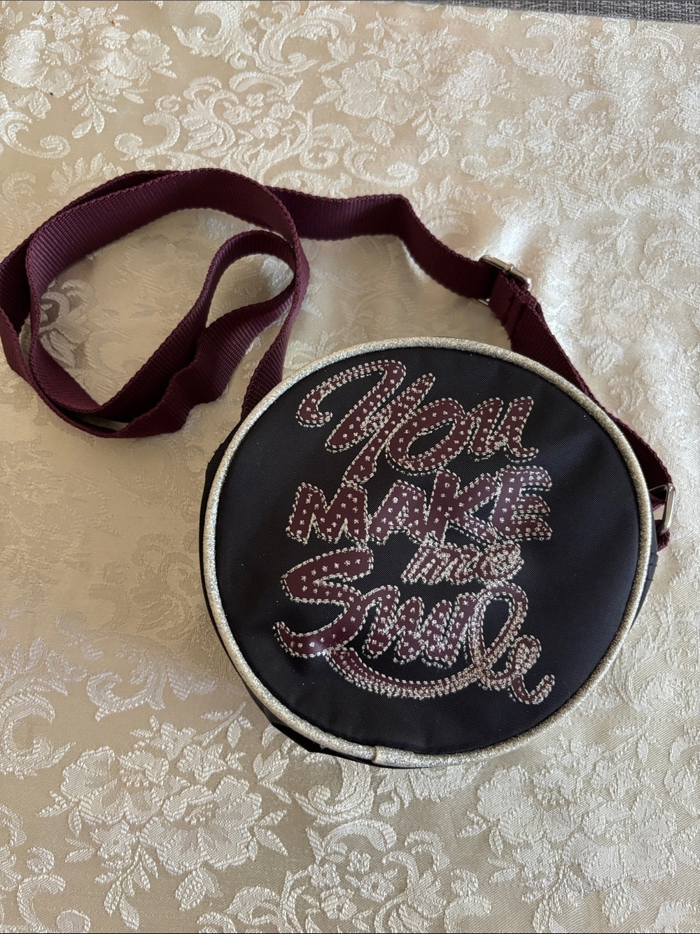 Benetton Round Crossbody Bag "You Make Me Smile"